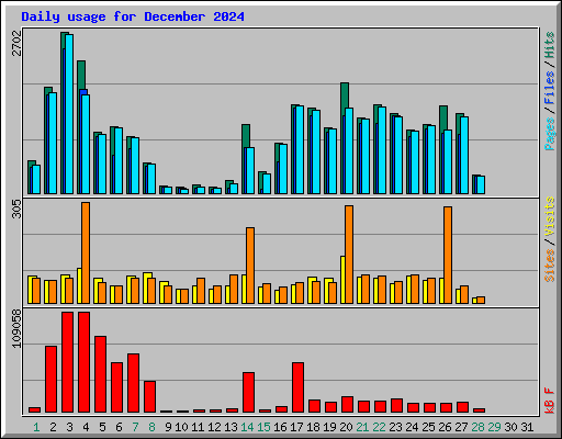 Daily usage for December 2024