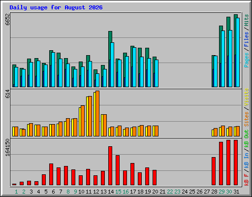 Daily usage for August 2026