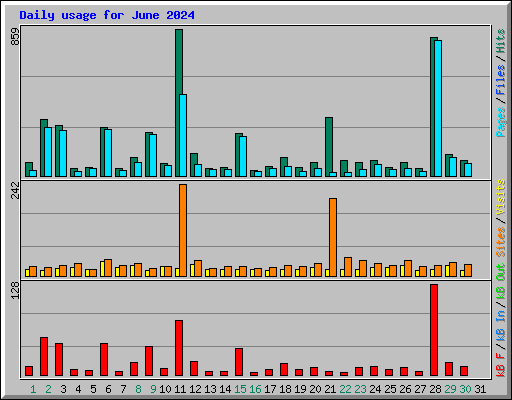 Daily usage for June 2024