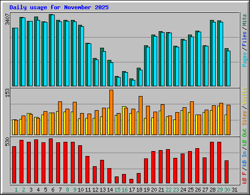 Daily usage for November 2025