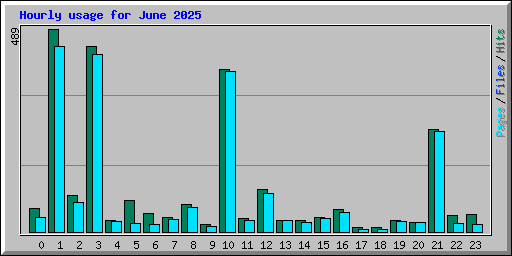 Hourly usage for June 2025