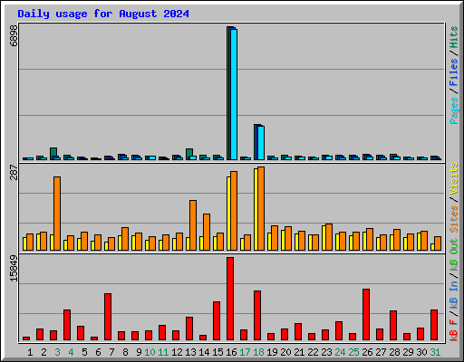 Daily usage for August 2024