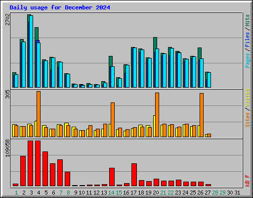 Daily usage for December 2024