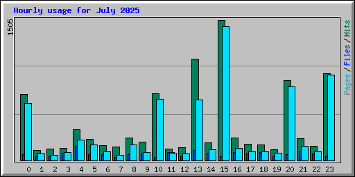 Hourly usage for July 2025