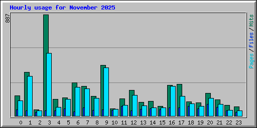 Hourly usage for November 2025